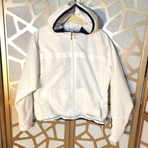 VTG REEBOK White Windbreaker with Navy Contrast Details
